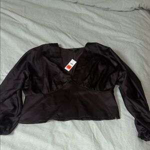 Banana Republic Black Satin Blouse